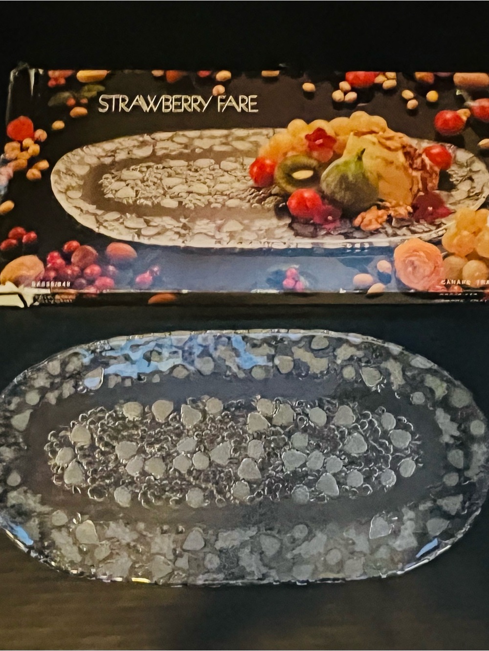 Strawberry Fare Glass Serving Platter - Clear